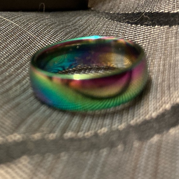Rainbow Metallic Ring, Sz 5 - Picture 3 of 5